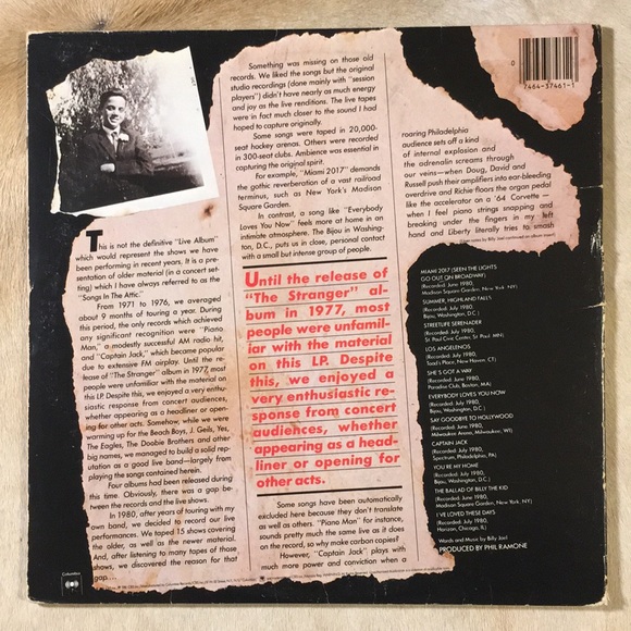 Billy Joel - “Songs In The Attic” Vinyl LP - Picture 2 of 5